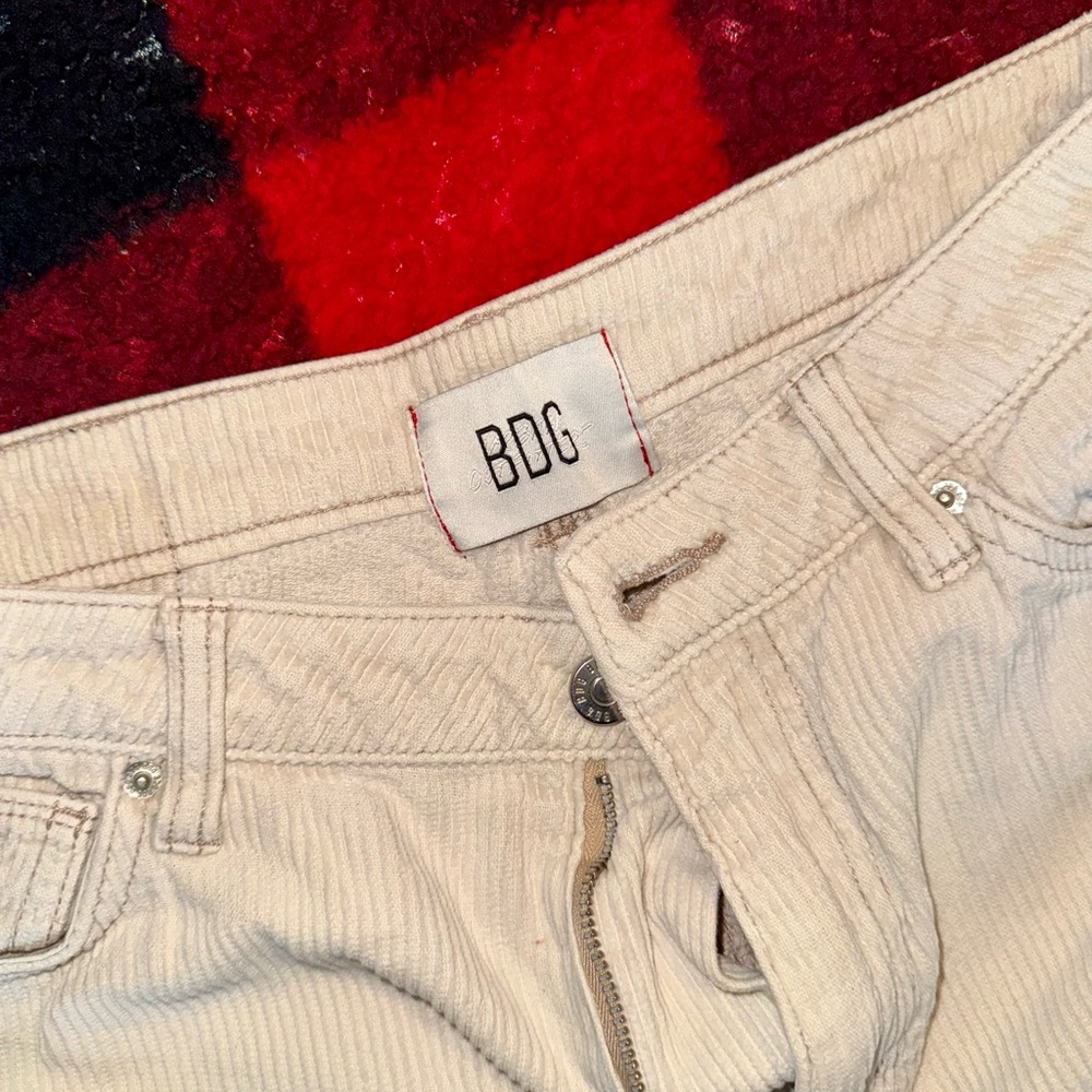 BDG Beige Corduroy High Rise Mom Jeans